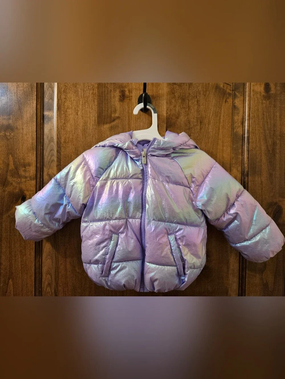 Old Navy Iridescent Purple Puffer Jacket